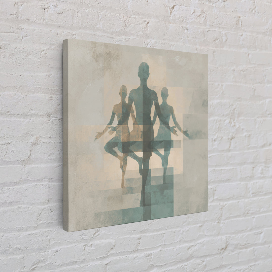 Sun Salutation Silhouette Sequence Without Text Canvas Print, Yoga Studio Art, Wall Art Print, Yoga Studio Decor, Balance, YSA-1x1-8