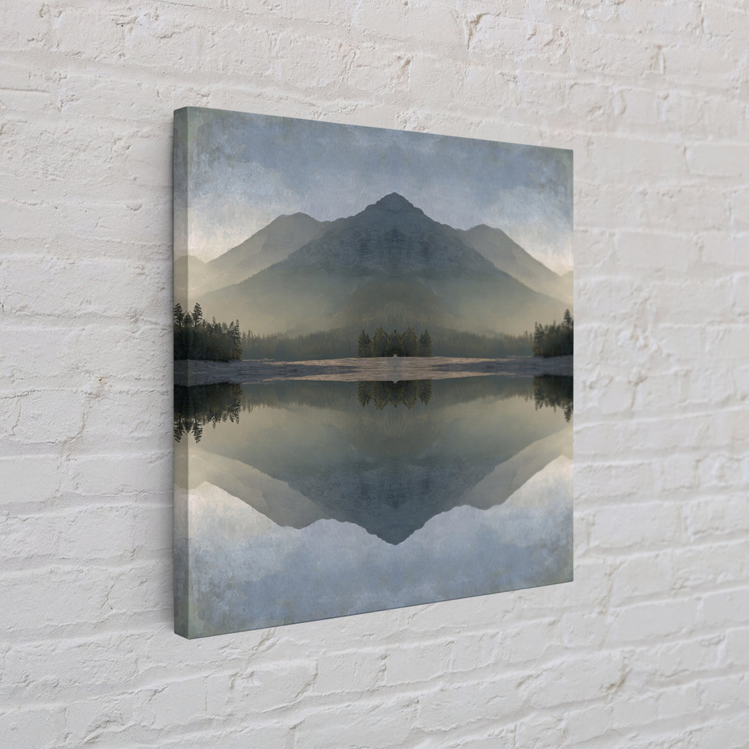 Sunrise Mountain Lake Reflection Canvas Print, Yoga Studio Art, Southwest Decor, Yoga Studio Decor, Fine Art, Balance, YSA-1x1-92