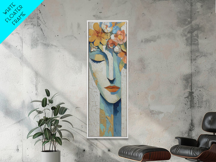 Closed Eye Face Canvas Print, Yoga Studio Art, Yoga Studio Decor, Watercolor Art, Balance, Wall Art Printable, YSA-1x3-25