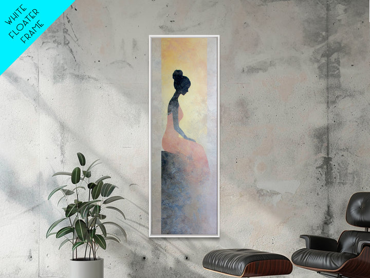 Soft Watercolor Aura Around Seated Figure Canvas Print, Yoga Studio Art, Wall Art, Yoga Studio Decor, Fine Art, Balance, YSA-1x3-35