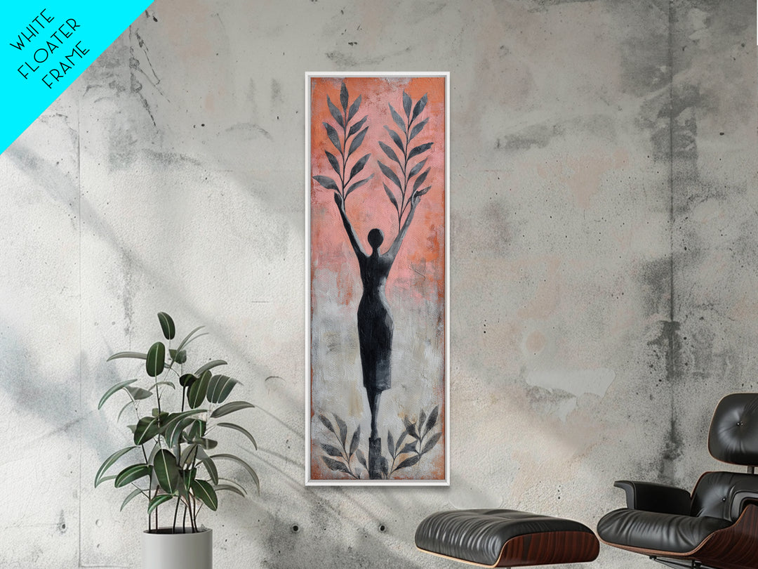 Tree Pose Figure Canvas Print, Yoga Studio Art, Zen Home Decor, Yoga Studio Decor, Oil Painting, Balance, Room Decor, YSA-1x3-42