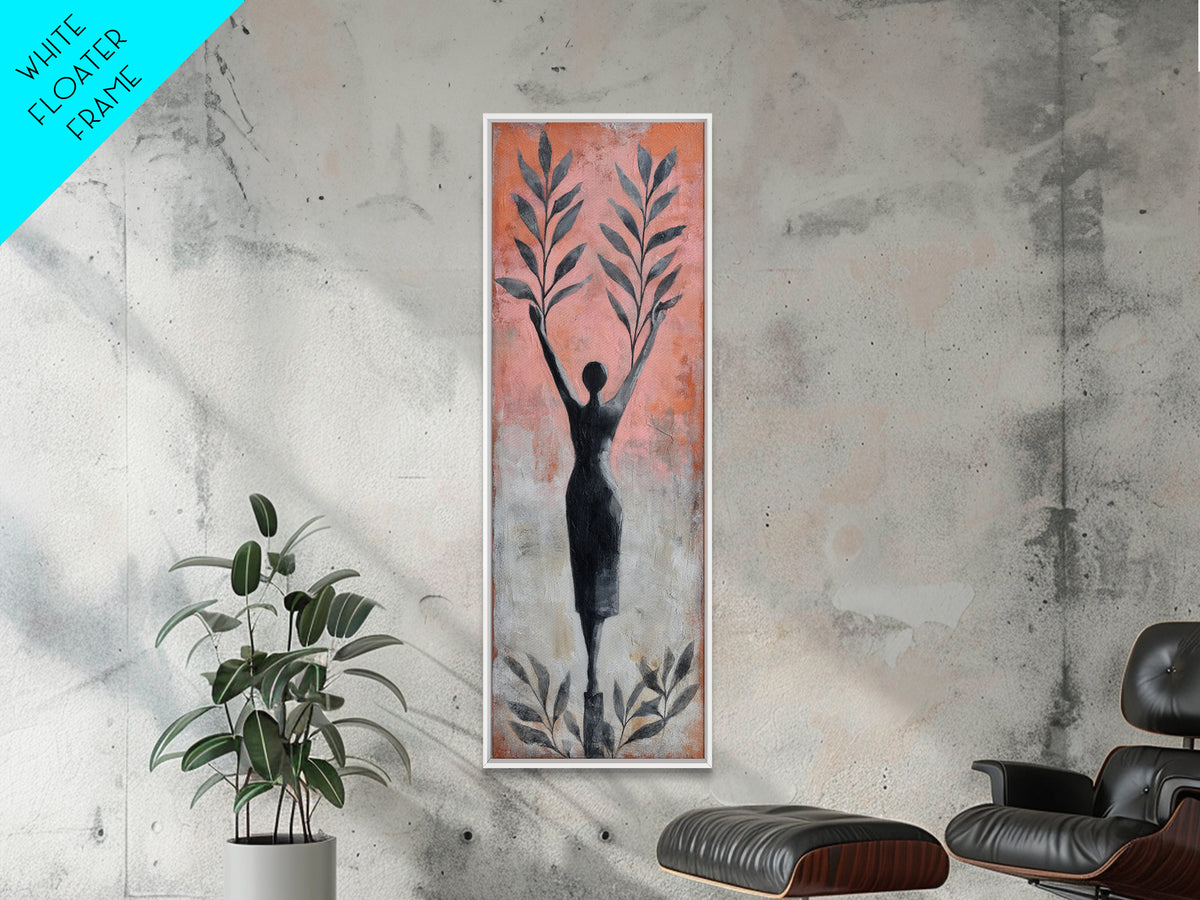 Tree Pose Figure Canvas Print, Yoga Studio Art, Zen Home Decor, Yoga Studio Decor, Oil Painting, Balance, Room Decor, YSA-1x3-42