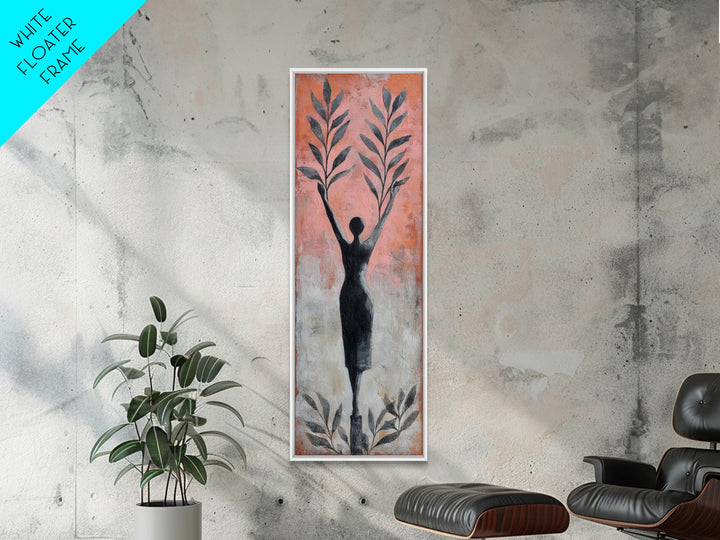 Tree Pose Figure Canvas Print, Yoga Studio Art, Zen Home Decor, Yoga Studio Decor, Oil Painting, Balance, Room Decor, YSA-1x3-42