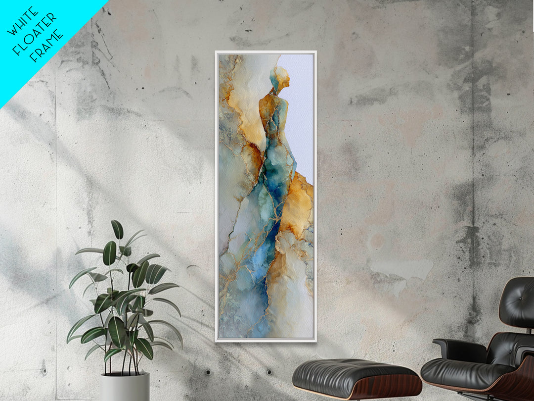Soft Watercolor Aura Around Seated Figure Canvas Print, Yoga Studio Art, African American Art, Yoga Studio Decor, Balance, YSA-1x3-59
