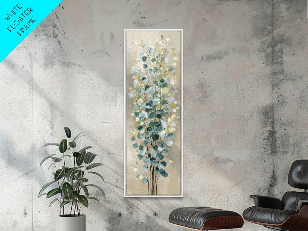 Sage Green Botanical Branch Study Canvas Print, Yoga Studio Art, Luxury Decor, Yoga Studio Decor, Balance, Living Room Decor, YSA-1x3-77