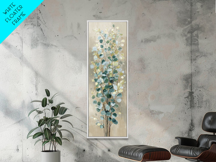 Sage Green Botanical Branch Study Canvas Print, Yoga Studio Art, Luxury Decor, Yoga Studio Decor, Balance, Living Room Decor, YSA-1x3-77