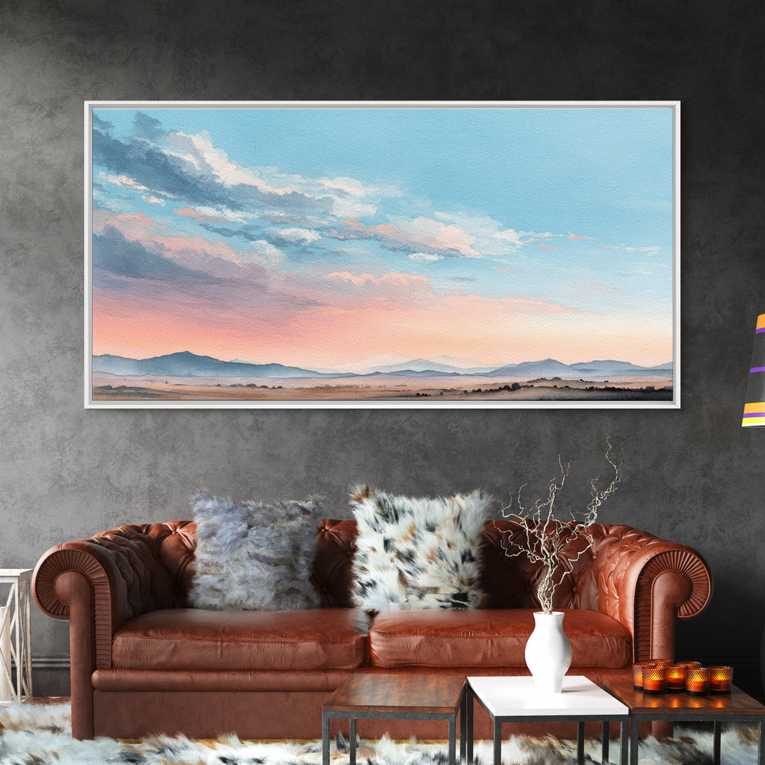 Peaceful Desert Horizon Canvas Print, Yoga Studio Art, Contemporary Art, Yoga Studio Decor, Balance, African American Art, YSA-2x1-32