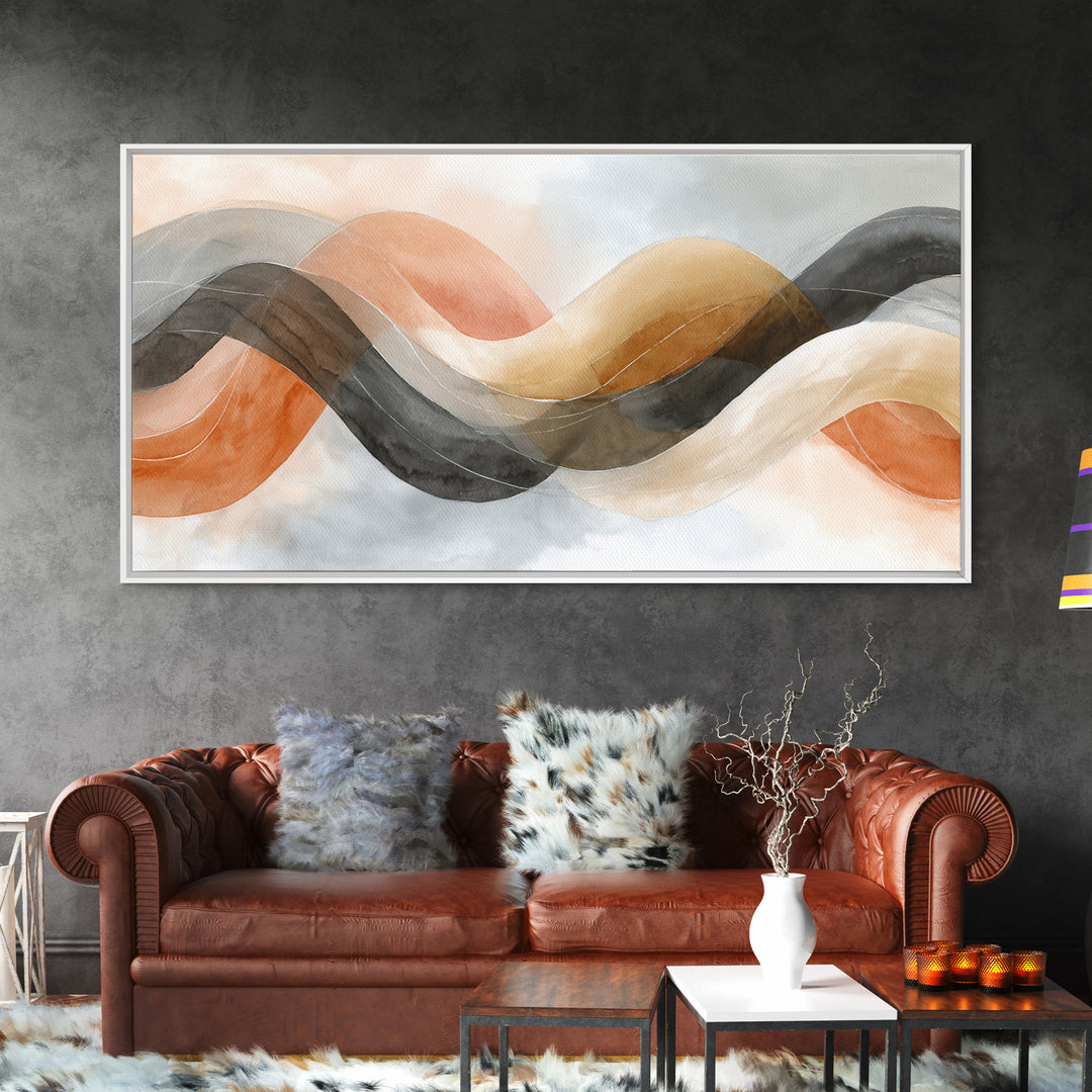 Incense Smoke Forming Abstract Curves Canvas Print, Yoga Studio Art, Contemporary Art, Yoga Studio Decor, Abstract Art, Balance, YSA-2x1-41