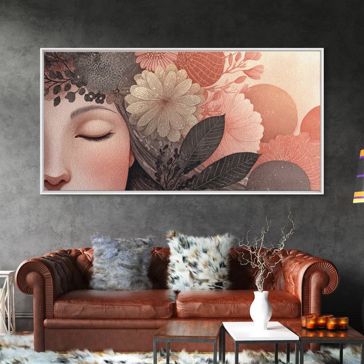 Closed Eye Face Canvas Print, Yoga Studio Art, Yoga Studio Decor, Watercolor Art, Balance, Wall Art Printable, YSA-2x1-57