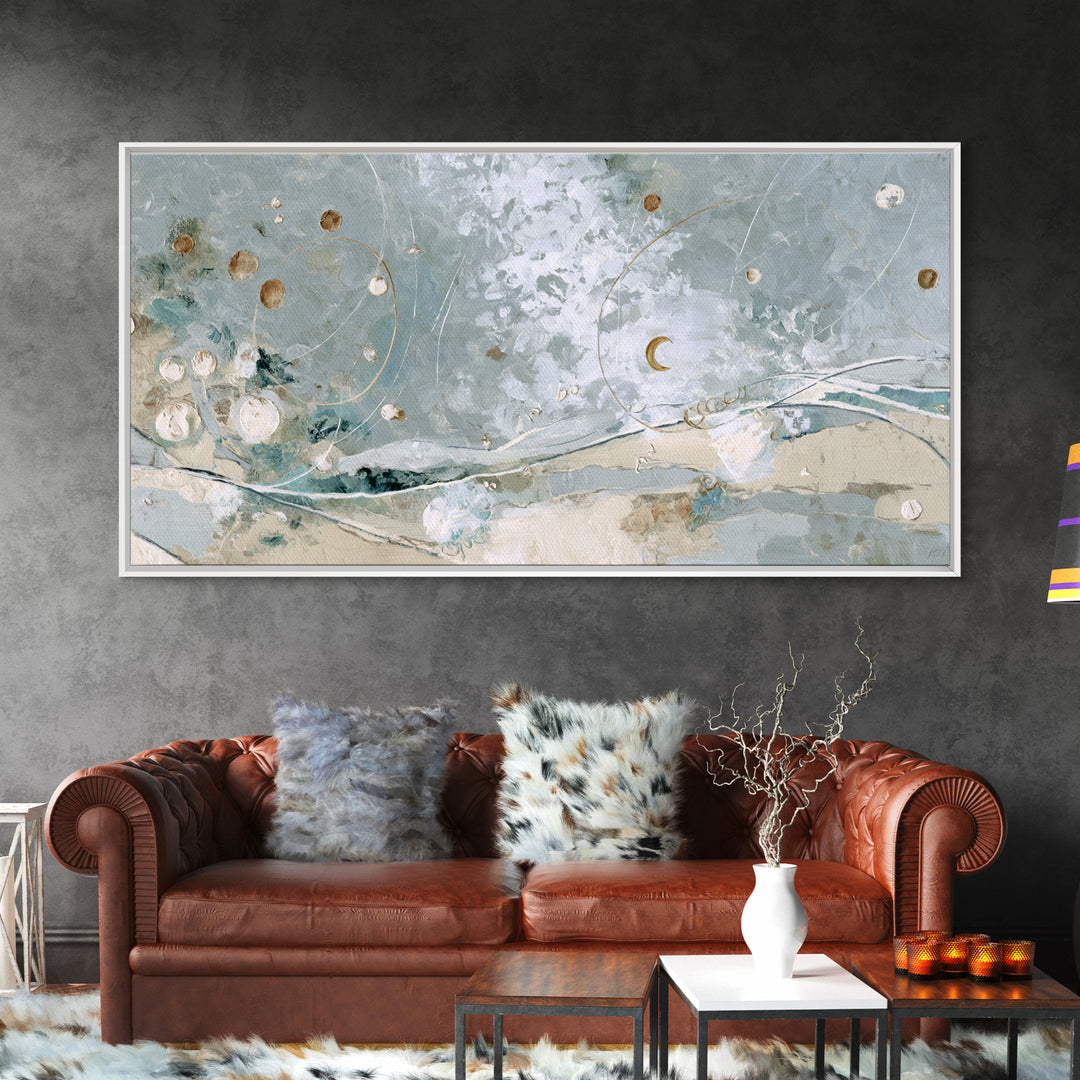 Crescent Moon and Stars Framed Canvas Print, Yoga Studio Art, Home Decor, Yoga Studio Decor, Fine Art, Balance, Custom Wall Art, YSA-2x1-86