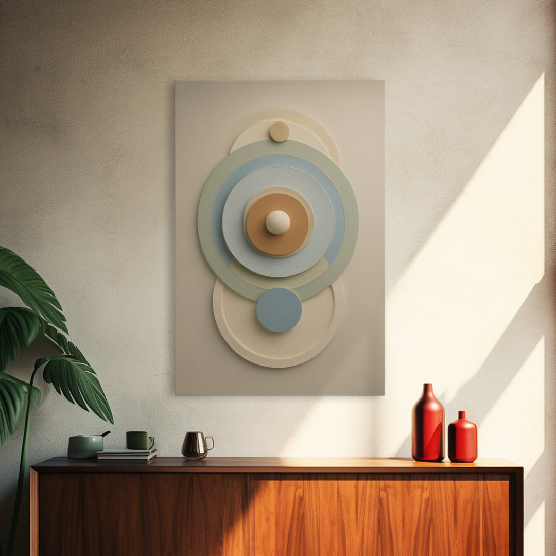 Chakra Color Circles Framed Canvas Print, Yoga Studio Art, Textured Painting, Yoga Studio Decor, Balance, Living Room Wall Art, YSA-2x3-22