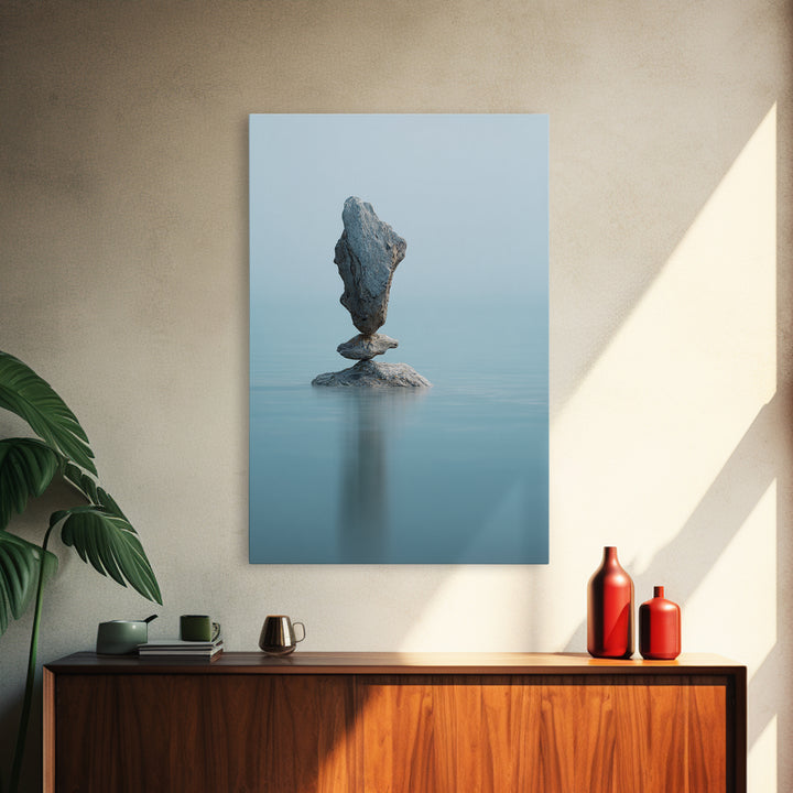 Ocean Horizon with Meditative Stillness Canvas Print, Yoga Studio Art, Living Room Wall Art, Yoga Studio Decor, Balance, YSA-2x3-96