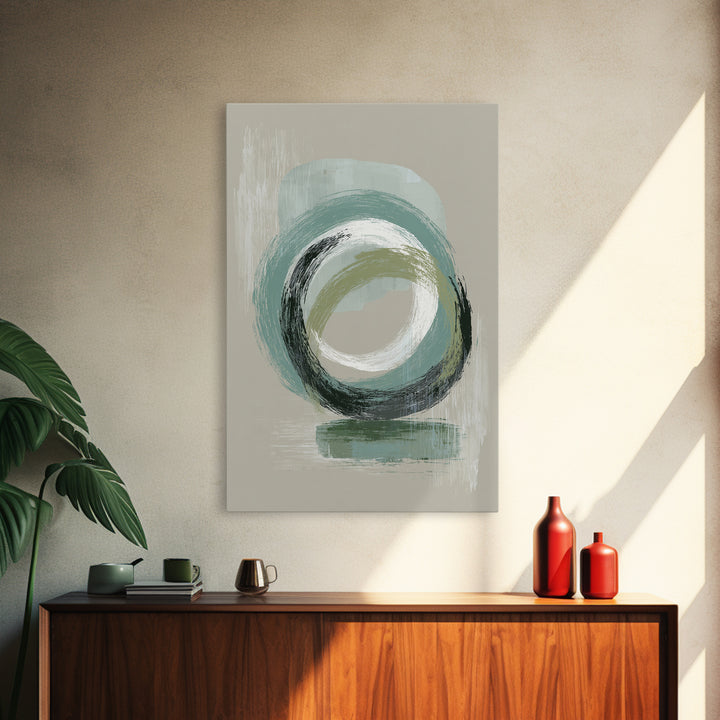 Minimal Zen Circle Brushstroke Canvas Print, Yoga Studio Art, Metal Wall Decor, Yoga Studio Decor, Fine Art, Balance, YSA-2x3-99