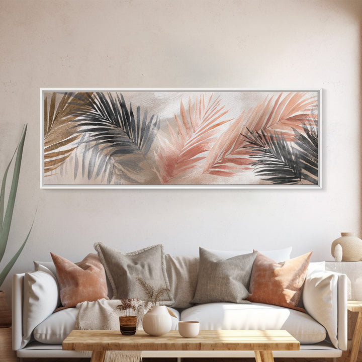 Gentle Palm Leaf Shadow on Plaster Canvas Print, Yoga Studio Art, Black Artists, Yoga Studio Decor, Fine Art, Balance, YSA-3x1-16