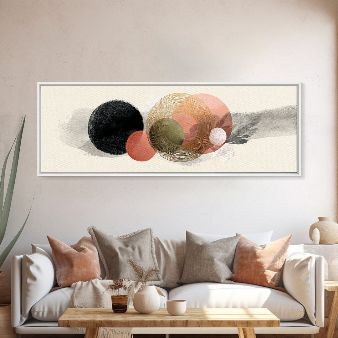 Minimal Zen Circle Brushstroke Canvas Print, Yoga Studio Art, Luxury Decor, Yoga Studio Decor, Balance, Living Room Decor, YSA-3x1-35