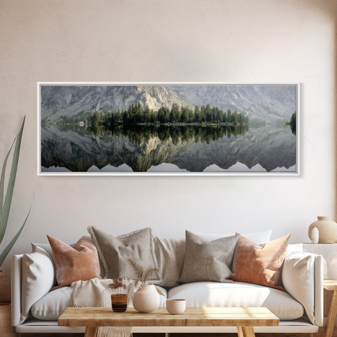 Sunrise Mountain Lake Reflection Canvas Print, Yoga Studio Art, Gym Art, Yoga Studio Decor, Fine Art, Balance, Minimalist Decor, YSA-3x1-36