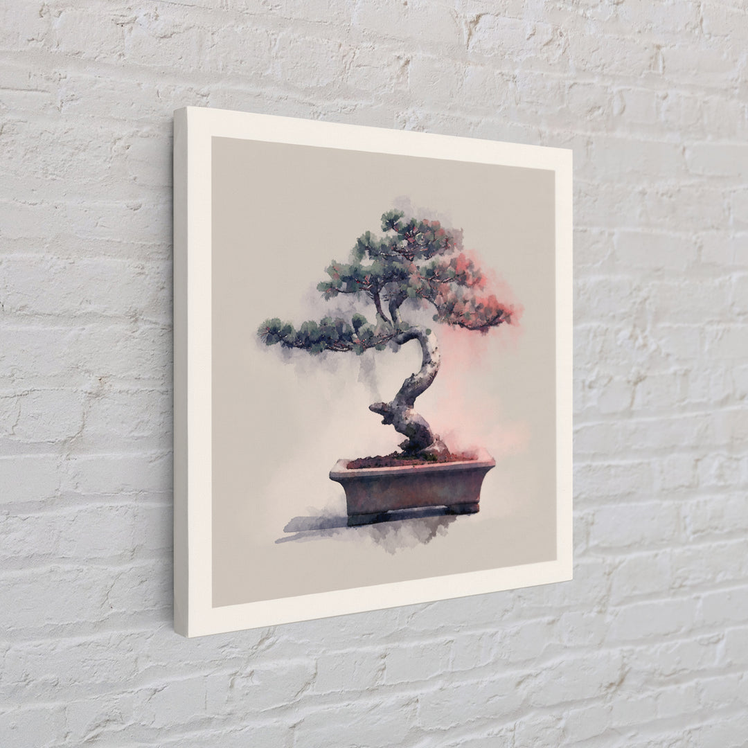 Bonsai Tree in Simple Ceramic Pot Framed Canvas Print, Zen Art, Wall Decor, Living Room Decor, Fine Art, Zen, Japanese Wall Art, ZEN-1x1-12