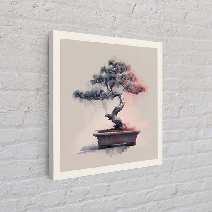 Bonsai Tree in Simple Ceramic Pot Framed Canvas Print, Zen Art, Wall Decor, Living Room Decor, Fine Art, Zen, Japanese Wall Art, ZEN-1x1-12