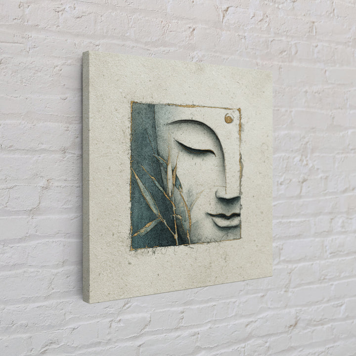 Calm Face with Closed Eyes and Simple Canvas Print, Zen Art, Japanese Decor, Living Room Decor, Fine Art, Zen, Luxury Decor, ZEN-1x1-22