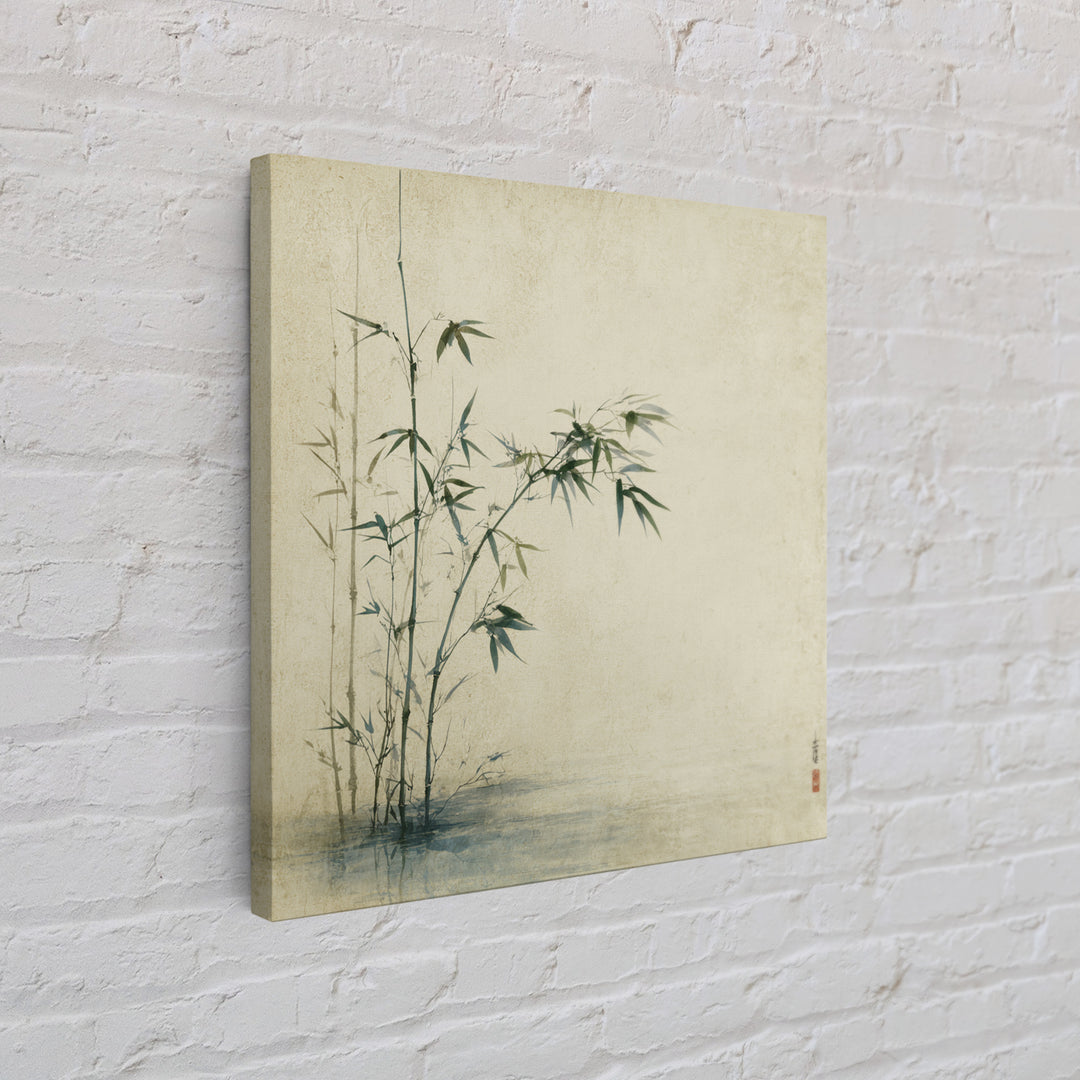 Bamboo Stalks in Sparse Ink Wash Canvas Print, Zen Art, Neutral Decor, Living Room Decor, Fine Art, Zen, Wall Decor, Art Print, ZEN-1x1-26