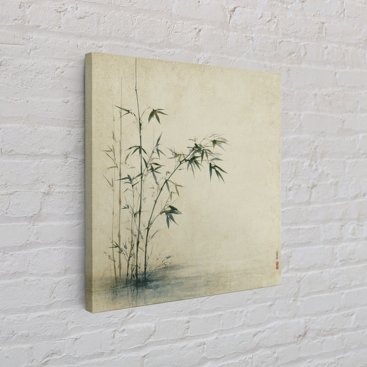 Bamboo Stalks in Sparse Ink Wash Canvas Print, Zen Art, Neutral Decor, Living Room Decor, Fine Art, Zen, Wall Decor, Art Print, ZEN-1x1-26