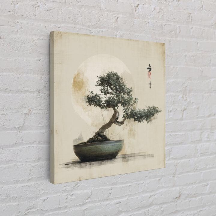 Bonsai Tree in Simple Ceramic Pot Canvas Print, Zen Art, Beach Decor, Living Room Decor, Fine Art, Zen, Modern Decor, ZEN-1x1-60