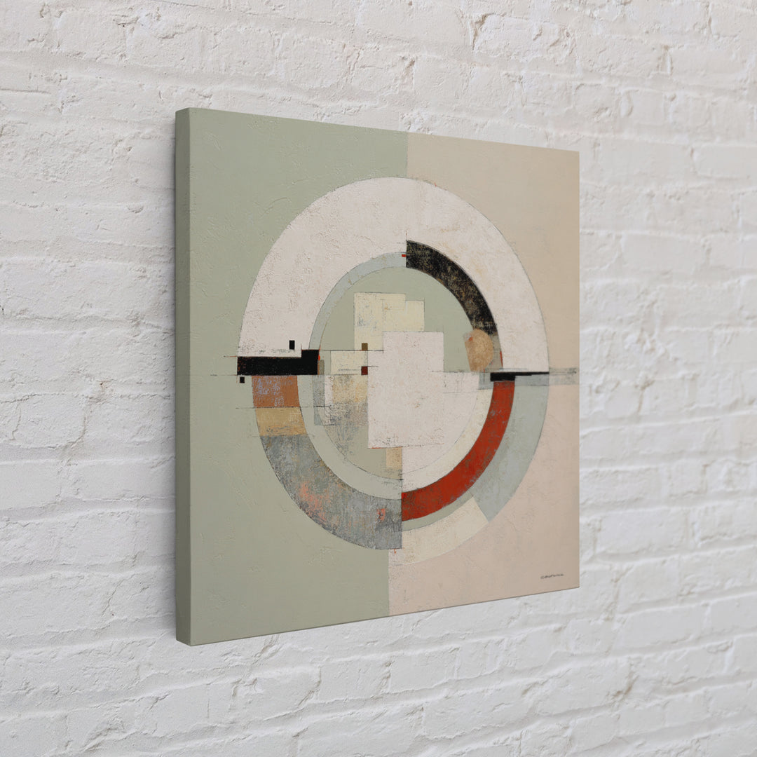 Abstract Balance of Circle Square and Line Framed Canvas Print, Zen Art, Statement Artwork, Living Room Decor, Abstract Art, ZEN-1x1-67