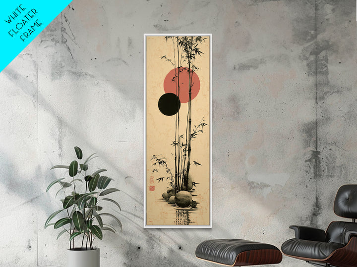 Single Black Ens Circle on Warm Paper Canvas Print, Zen Art, Original Painting, Living Room Decor, Zen, Abstract Painting, ZEN-1x3-37