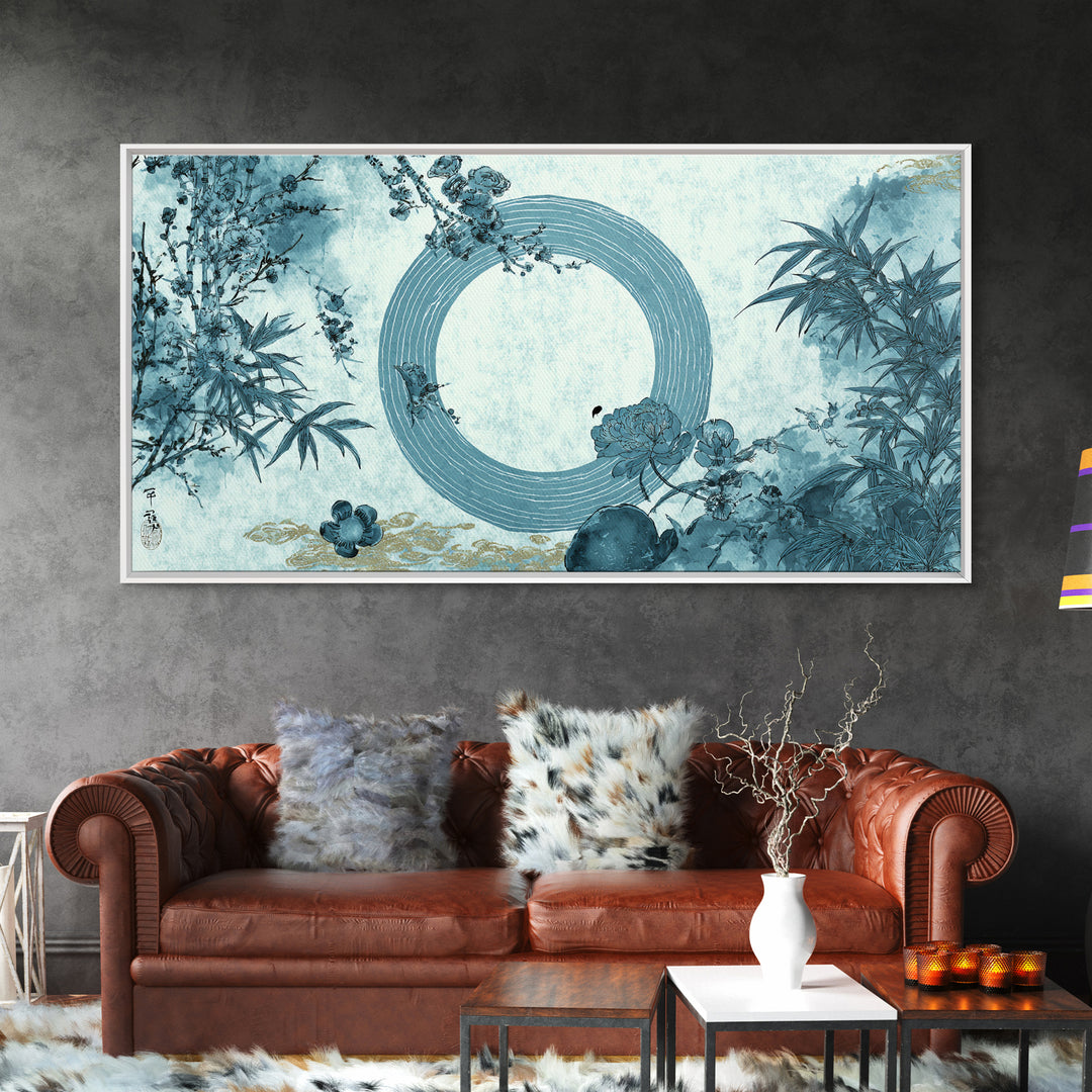 Water Ripple Circle Canvas Print, Zen Art, Boho Wall Decor, Living Room Decor, Fine Art, Zen, Wabi Sabi Art, Contemporary Art, ZEN-2x1-57