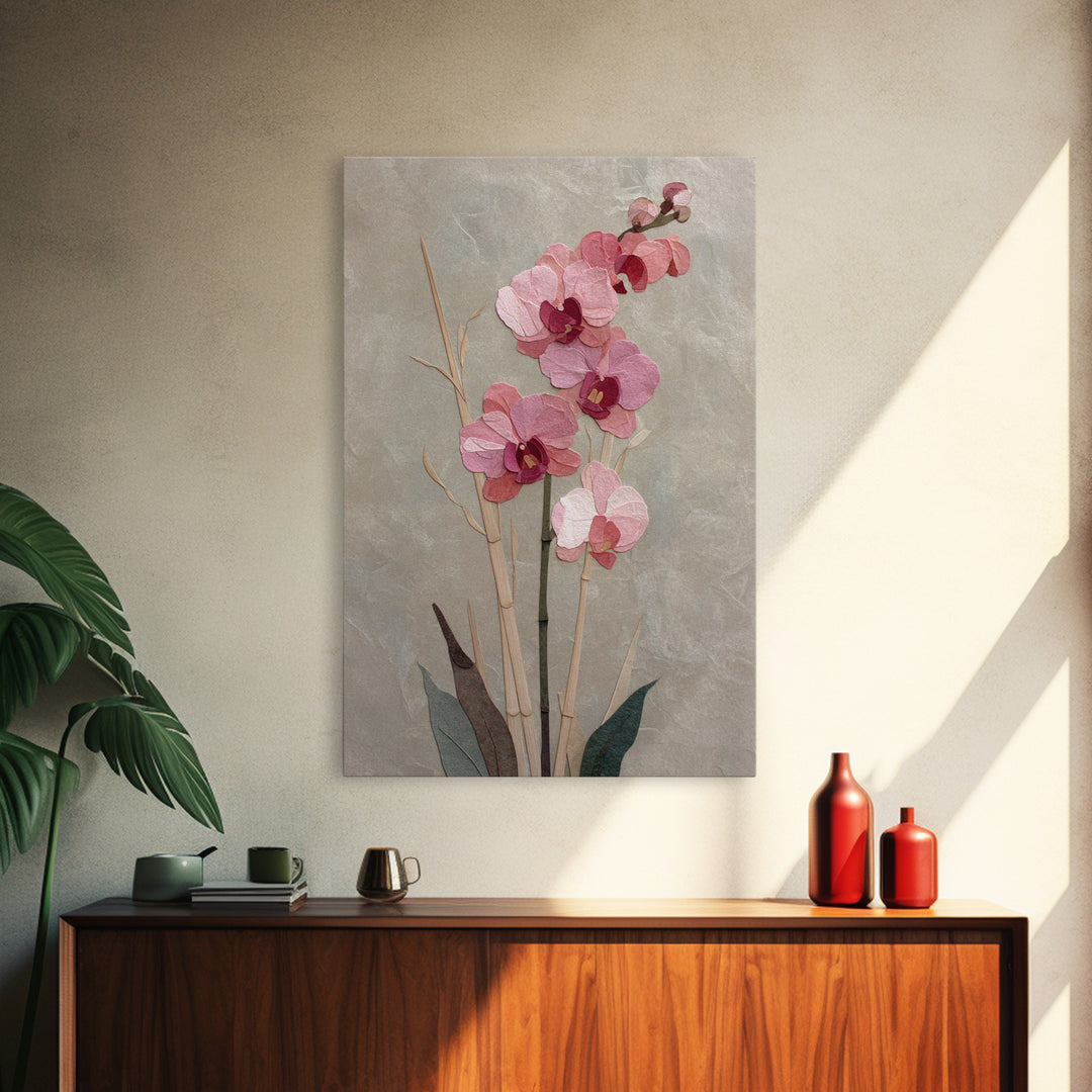 Single Orchid Stem Canvas Print, Zen Art, Boho Wall Art, Living Room Decor, Fine Art, Zen, Flower Print, Neutral Wall Art, ZEN-2x3-31
