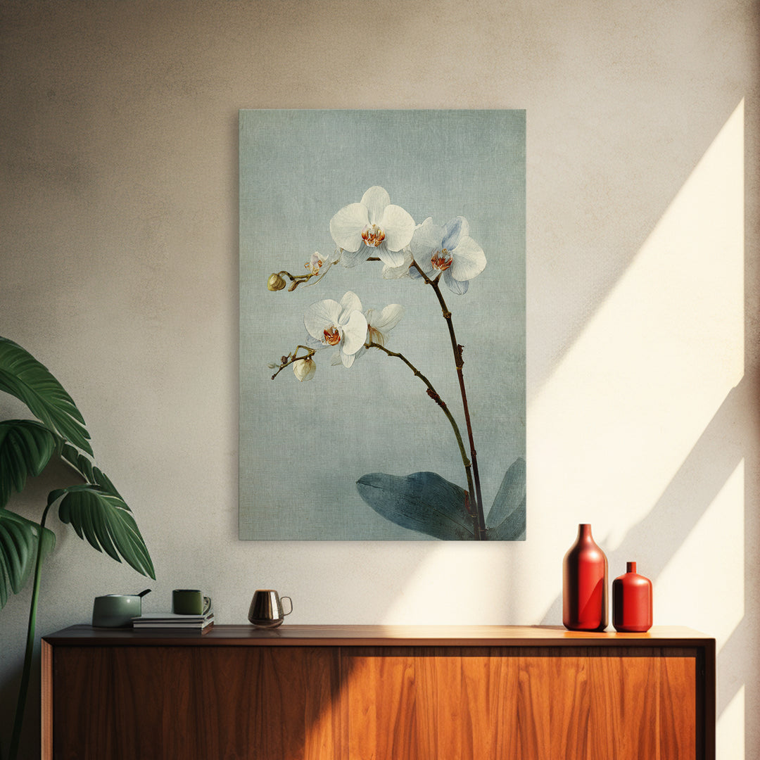 Single Orchid Stem Canvas Print, Zen Art, Art, Living Room Decor, Fine Art, Zen, Garden Art, Japanese Wall Art, Boho Wall Decor, ZEN-2x3-7