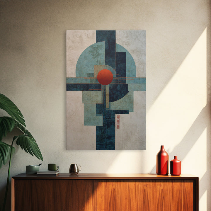 Abstract Balance of Circle Square and Line Framed Canvas Print, Zen Art, Contemporary Art, Living Room Decor, Abstract Art, Zen, ZEN-2x3-75