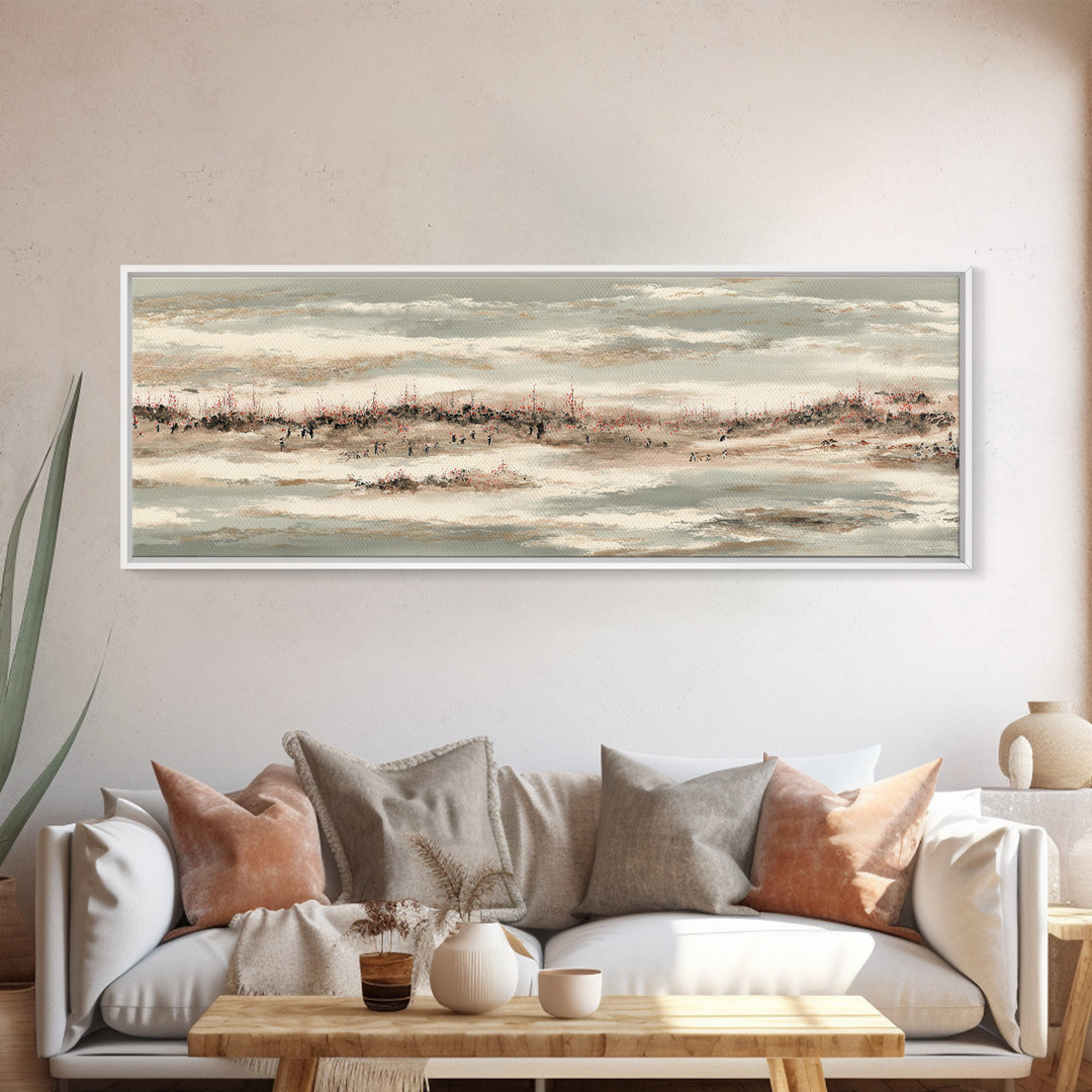 Raked Sand Garden Pattern from Above Canvas Print, Zen Art, Japanese Decor, Living Room Decor, Fine Art, Zen, Luxury Decor, ZEN-3x1-46