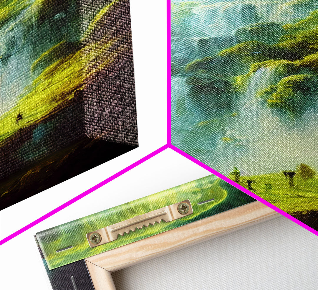 High Fantasy RPG concept art, Fantasy Landscape, Framed Canvas Print, Ready To Hang Framed Wall Art, Living Room Wall Decor