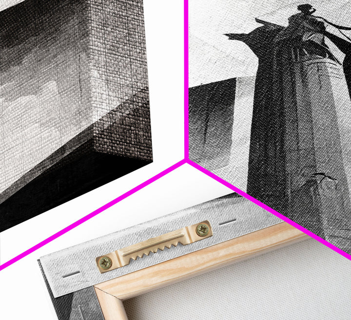 Vintage Style Art Deco Statue Study, Framed Canvas Print, Retro Style Wall Art, 1920s - 1930s style Art