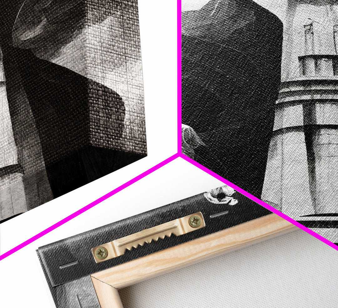 Vintage Style Art Deco Statue Study, Framed Canvas Print, Retro Style Wall Art, 1920s - 1930s style Art