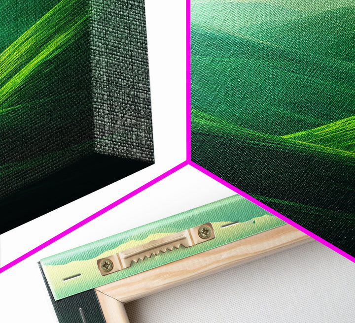 Emerald Green Landscape, Rolling Hills of Ireland, Framed Canvas Print, Ready To Hang Framed Wall Art, Living Room Wall Hanging