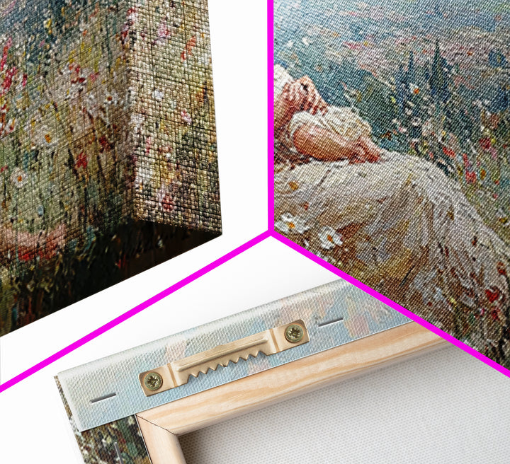 Mother And Baby Wildflower Meadow Wall Art, Impressionist Landscape Canvas Print, Nursery Decor, Gift For Mom, Home Decor