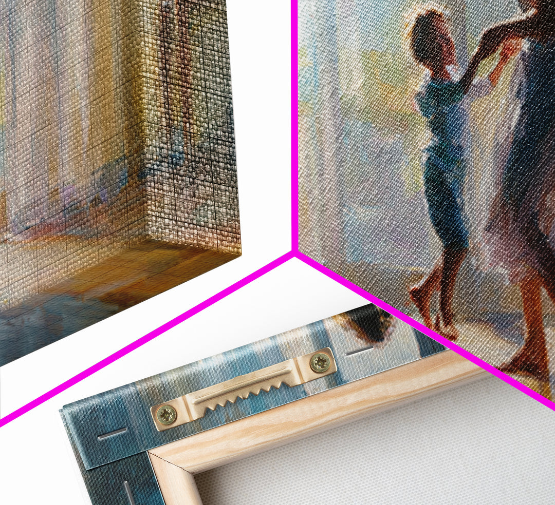 Mother And Child Dancing In Window Light Wall Art, Impressionist Family Painting, Cozy Bedroom Decor, Gift For Her, Living Room Art