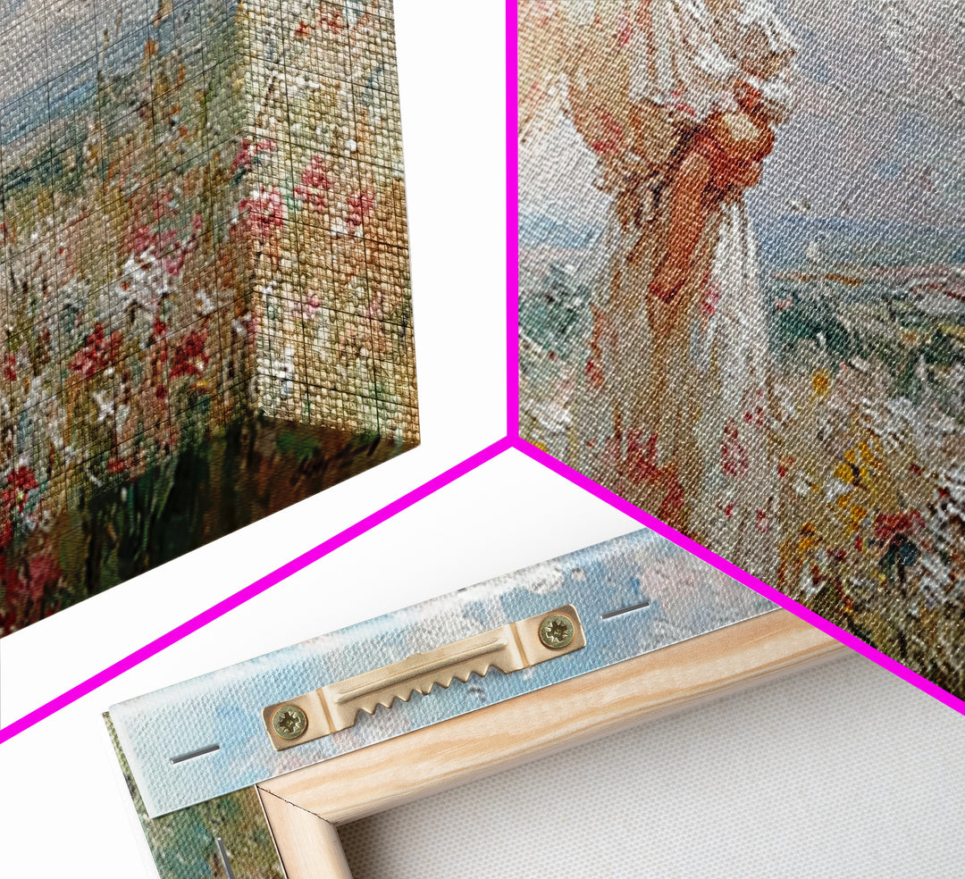 Angel Mother Holding Baby In Breezy Flower Field Canvas Print, Christian Wall Decor, Nursery Art, Mothers Day Gift For Her