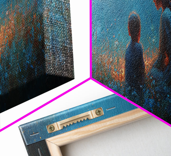 Blue Twilight Mother And Child In Wildflower Meadow Large Wall Art, Serene Nursery Decor, Christian Gift For Mom, Home Decor