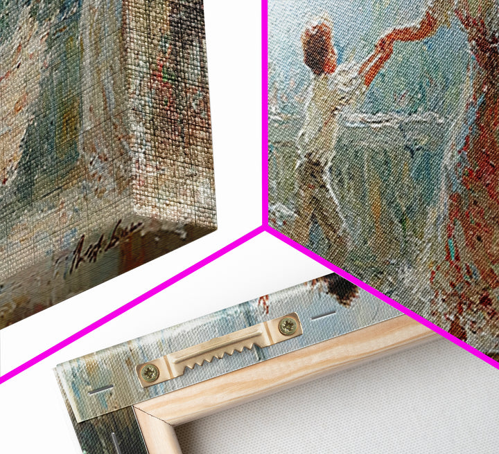 Mother And Child Dancing By Bright Window Wall Art, Impressionist Floral Room, Feminine Bedroom Decor, Gift For Mom, Fine Art Print