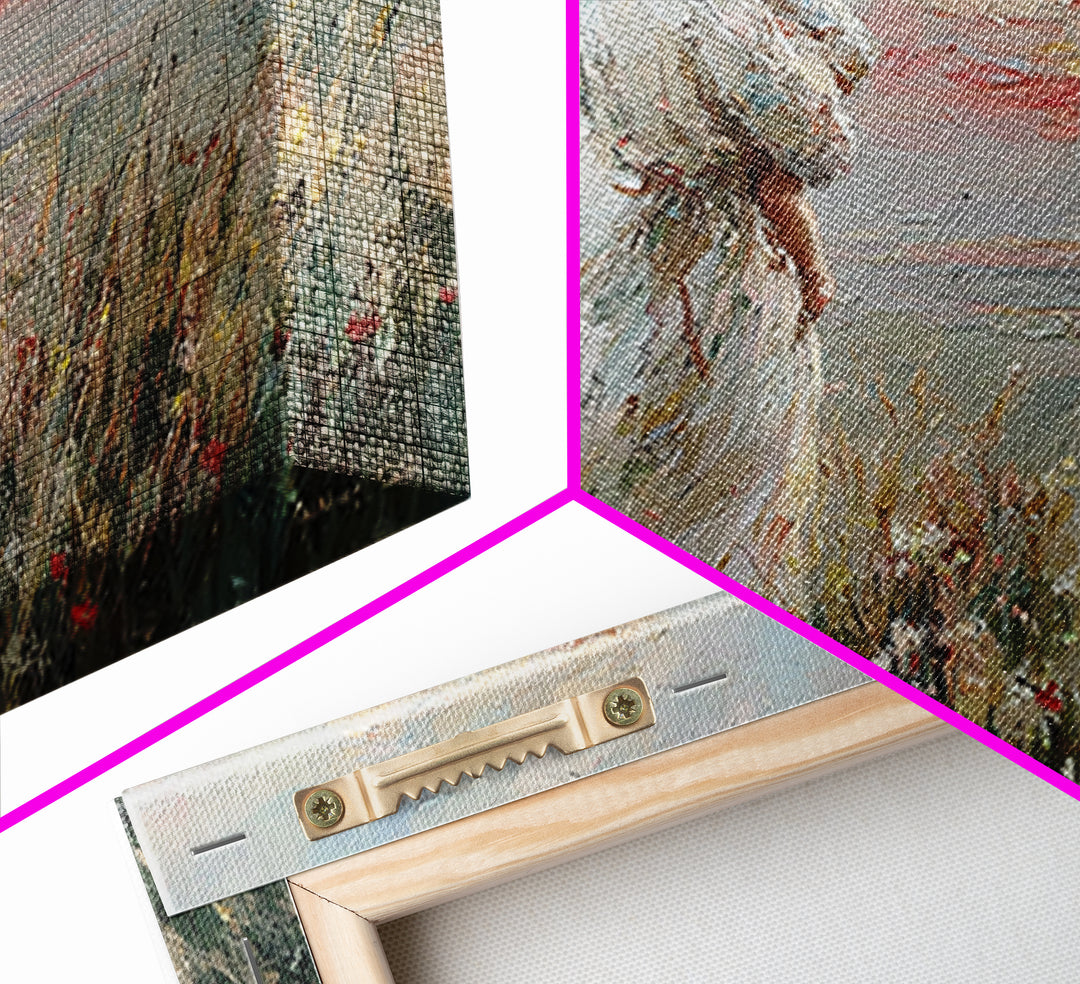 Mother And Child By Wildflower Coast Canvas Print, Impressionist Beach Wall Art, Mothers Day Gift, Nursery Decor, Living Room Decor