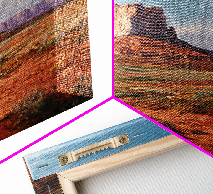 Monument Valley Desert Butte Wall Art, Western Landscape Canvas Print, Rustic Southwest Home Decor