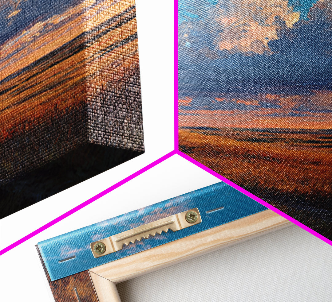 Golden Prairie Sunset Landscape Wall Art Print Rustic Country Painting For Farmhouse Decor Living Room Wall Art Rustic Home Decor