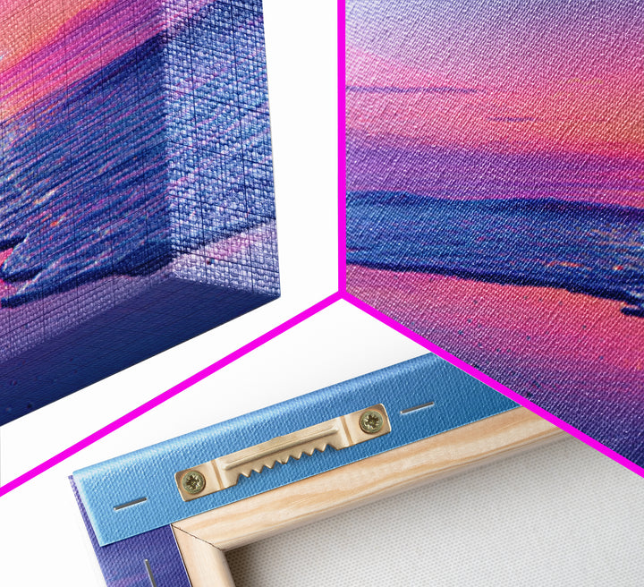 Pastel Pink And Blue Ocean Sunset Beach Landscape Wall Art Coastal Decor Calming Seascape Print For Bedroom Or Living Room