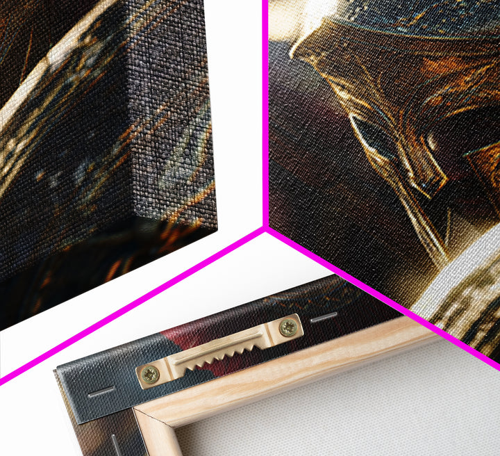 Spartan Hoplite Helmet Wall Art, Ancient Greek Framed Canvas Print, Warrior Decor, Masculine Office Art, Gift For Him, Historical Art