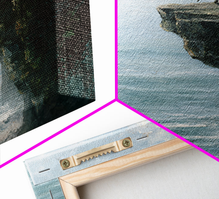 Lone Wanderer On Ocean Cliff Canvas Print, Moody Seascape Landscape Art, Coastal Fantasy Decor, Large Wall Art For Living Room