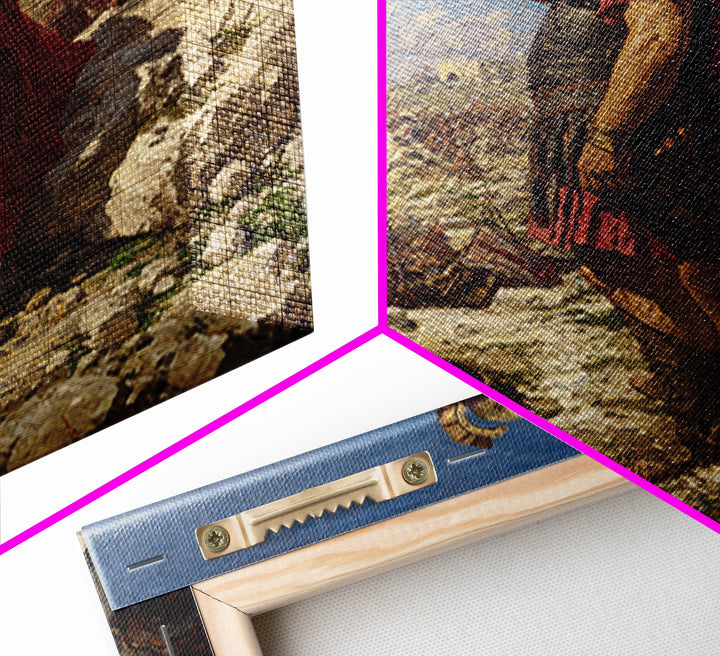 Roman General Overlooking Ancient Battlefield Wall Art, Classical Oil Painting Print, Historical Decor, Living Room Art, Gift For Him