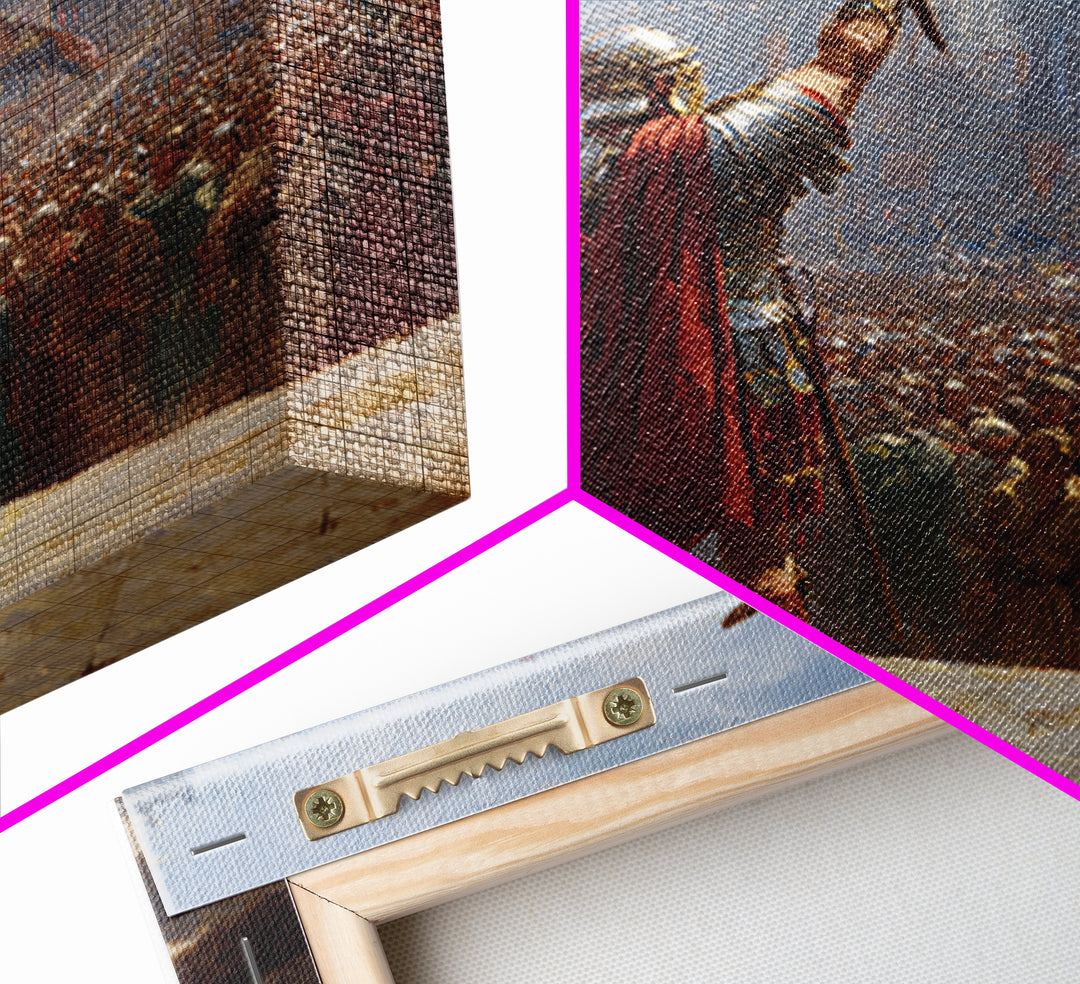 Roman General Raising Eagle Standard Canvas Print, Ancient Empire Victory Painting, Historical Wall Decor For Office Gift